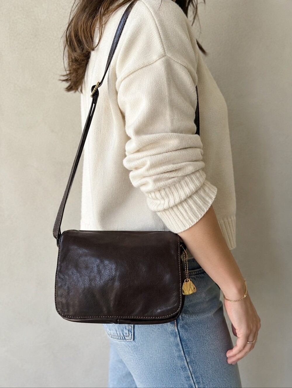 Victoria Leather Co. USA Genuine Leather Crossbody Purse Brown Made in USA